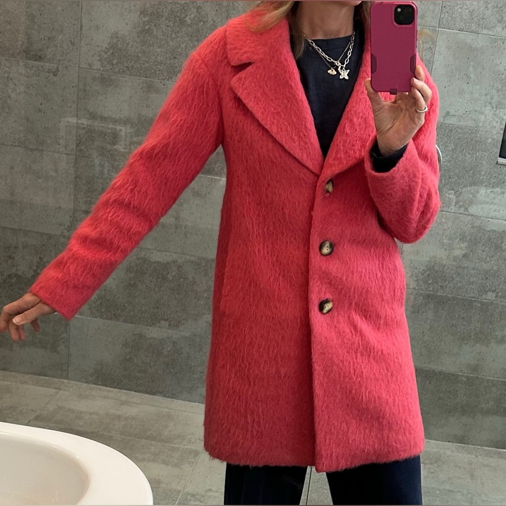 Pink mohair Leifsdottir coat size 4
